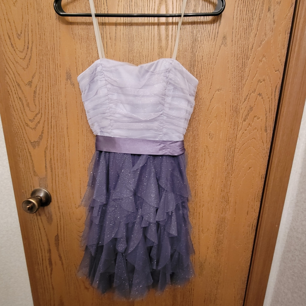 Chic Lavender Midi Dress with Layered Skirt